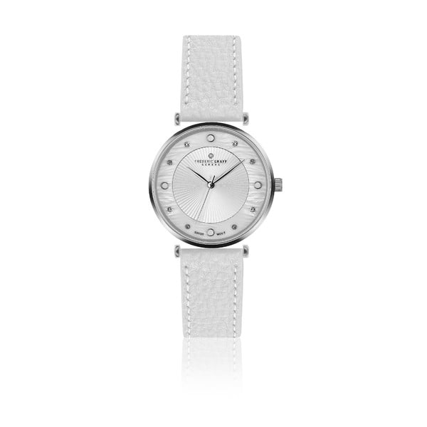 Dámske hodinky s bielym remienkom z pravej kože Frederic Graff Jungfrau