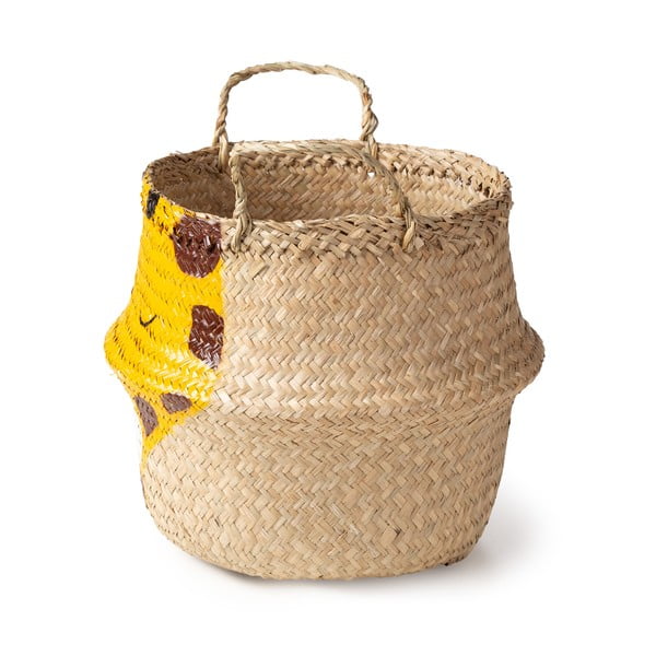 Detský kôš na hračky z morskej trávy v žlto-prírodnej farbe ø 30x28 cm Giraffe – Compactor-image-4