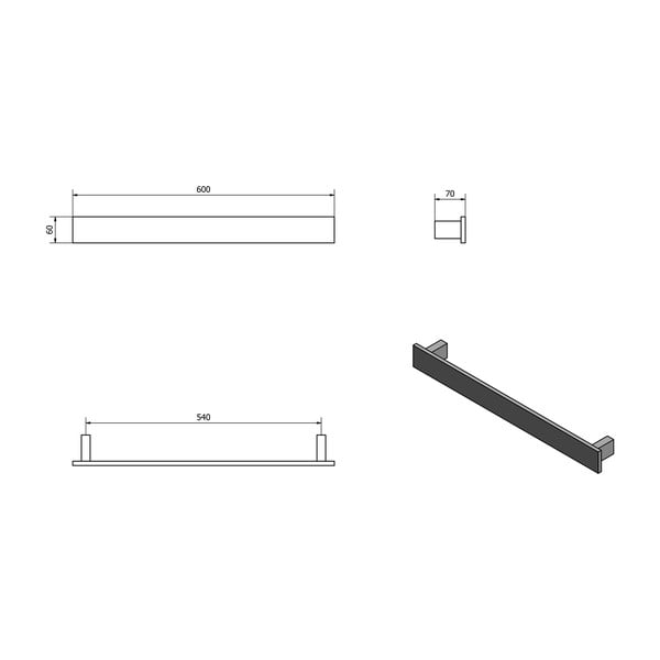 Biely nástenný držiak na uteráky Patron – Sapho-image-3