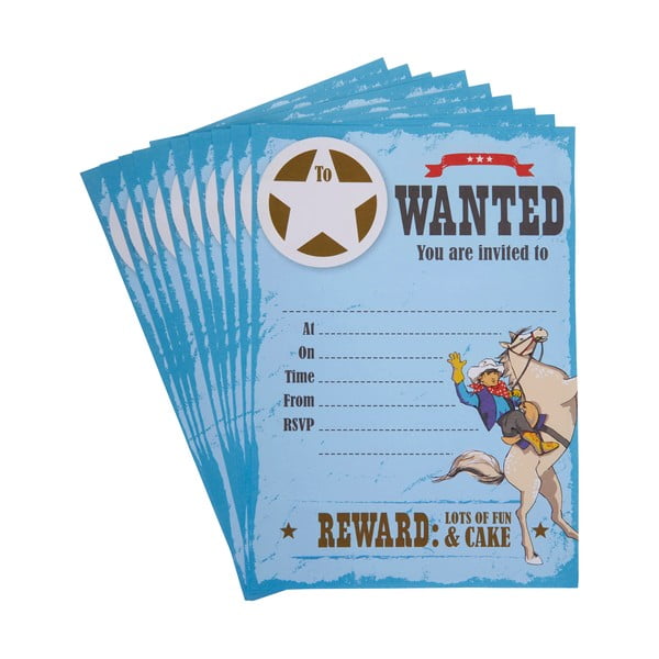 Sada 10 papierových pozvánok Neviti Wild West Cowboys
