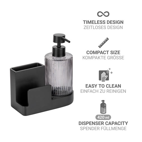 Čierny polyresinový stojan na umývacie prostriedky Pina – Wenko-image-4