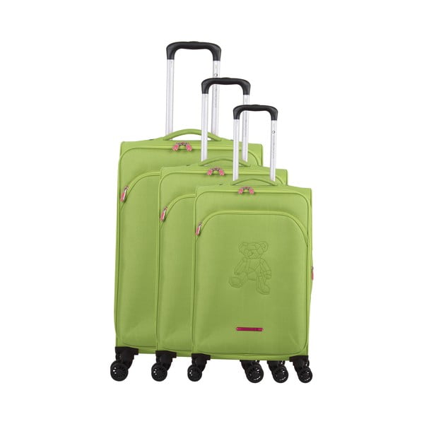 Sada 3 zelených kufrov na 4 kolieskach Lulucastagnette Emilia