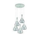 Biele LED závesné svietidlo so skleneným tienidlom ø 55 cm Cipera – CINQUE