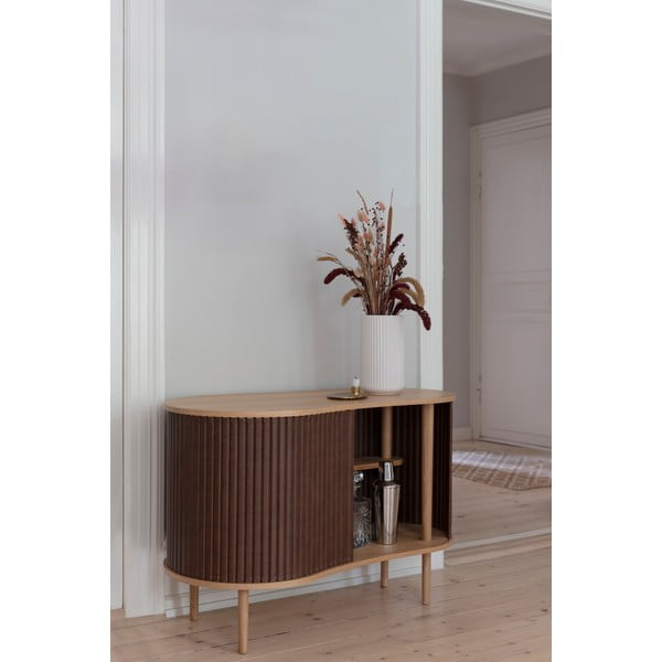 Nízka komoda v dekore duba v hnedo-prírodnej farbe s posuvnými dverami 100x67 cm Audacious – UMAGE-image-1