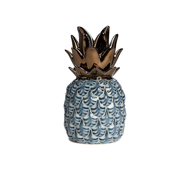 Modrý keramický dekoratívny ananás Simla Nanas, výška 22 cm