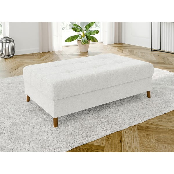 Biela podnožka z textílie buklé Ariella – Ropez-image-2