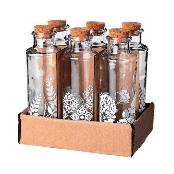 Sada 6 sklenených fľaštičiek Unimasa Corcho, 175 ml-image-2