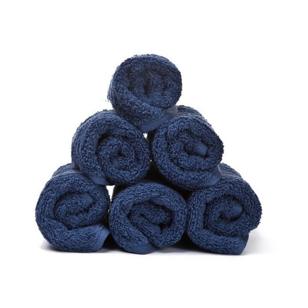 Sada 6 modrých uterákov z čistej bavlny Casa Di Bassi