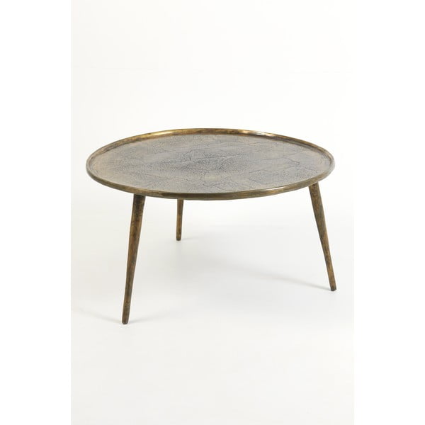 Kovový okrúhly konferenčný stolík v bronzovej farbe ø 67,5 cm Babina – Light & Living-image-3
