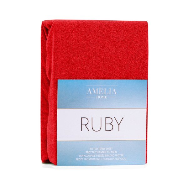 Červená elastická plachta na dvojlôžko AmeliaHome Ruby Siesta, 200-220 x 200 cm-image-2