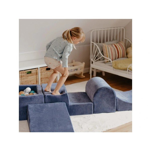 Béžové zamatové penové ihrisko 45x143x30 cm Montessori – Meowbaby-image-2