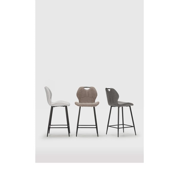 Béžové čalúnené barové stoličky v súprave 2 ks (výška sedadla 65 cm) Muli – Marckeric-image-1