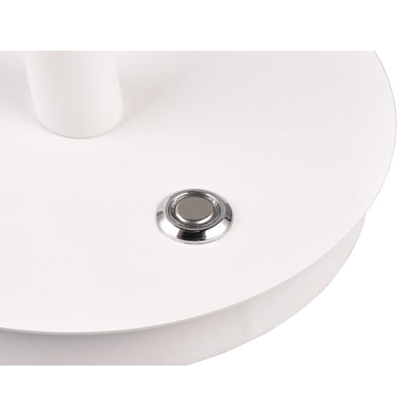 Biela LED stolová lampa s kovovým tienidlom (výška 56 cm) Nala – Trio Select-image-1