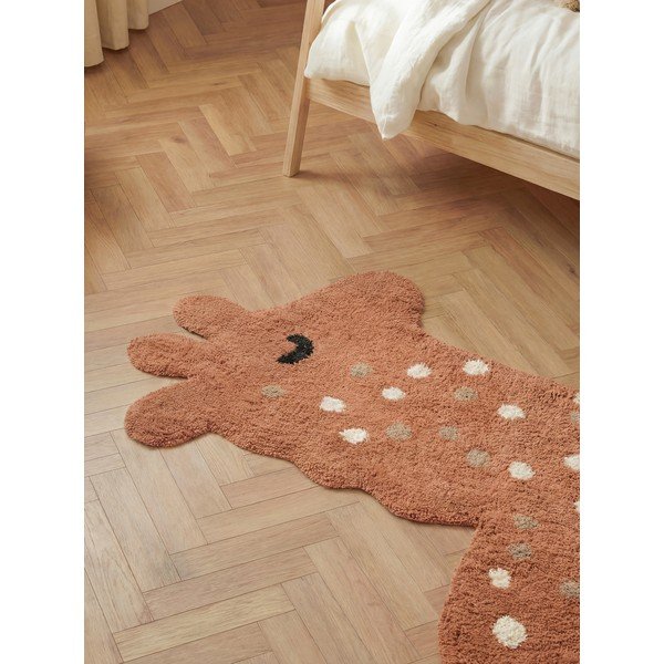 Hnedý prateľný/ručne tkaný bavlnený detský koberec 89x120 cm Snuggle Gino – Hanse Home-image-2