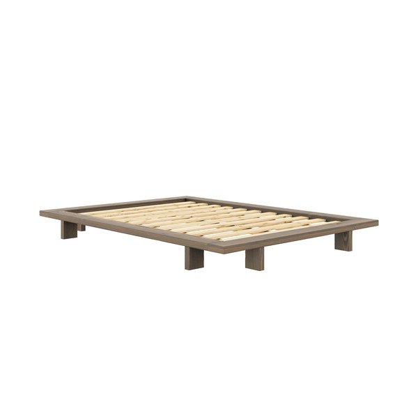 Hnedá dvojlôžková posteľ z borovicového dreva s roštom 140x200 cm Japan – Karup Design