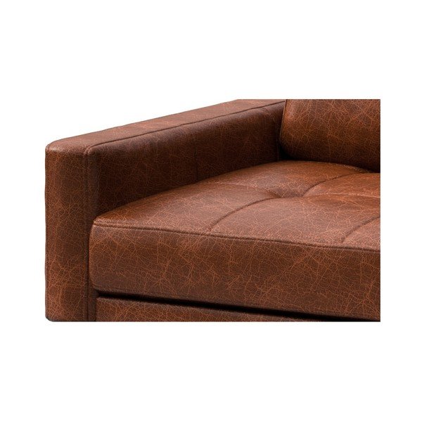 Červenohnedá kožená rohová pohovka MESONICA Musso Tufted, pravý roh-image-4