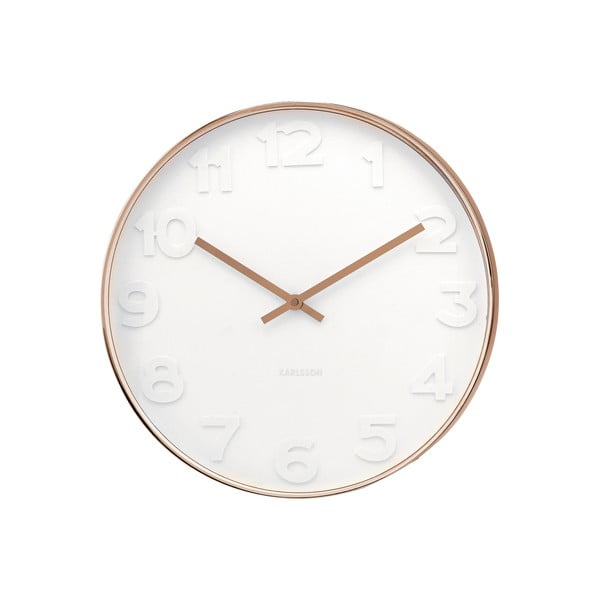 Biele hodiny Present Time Minimal Copper