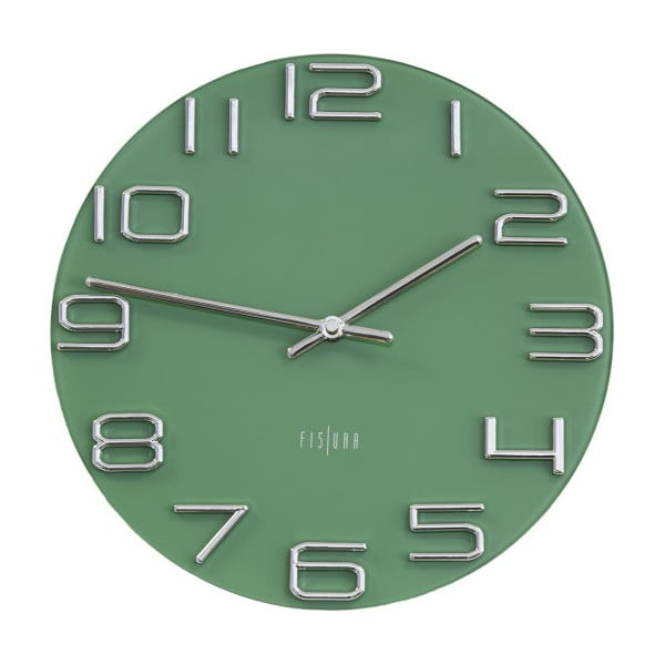 Zelené nástenné hodiny Fisura Dial, ⌀ 30 cm