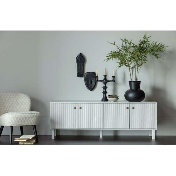 Svetlosivý TV stolík z borovicového dreva 160x56 cm Madu – WOOOD-image-1