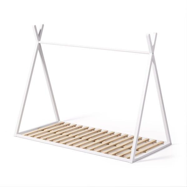 Biela domčeková detská posteľ z bukového dreva s roštom 90x190 cm Maralis – Kave Home