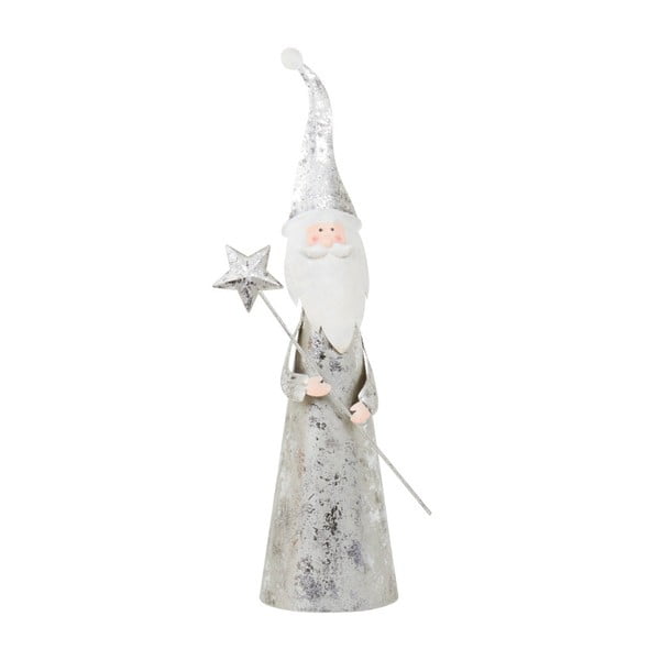 Dekorácia Archipelago Silver Cone Santa With Star, 34 cm