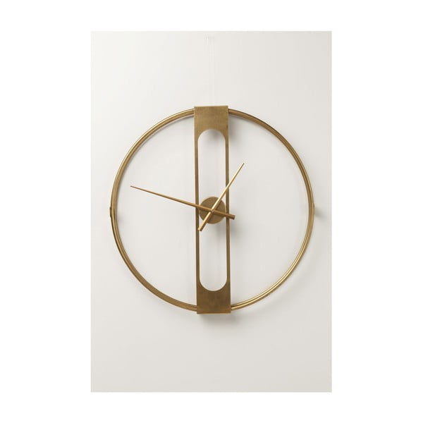 Nástenné hodiny v zlatej farbe Kare Design Clip, priemer 60 cm
