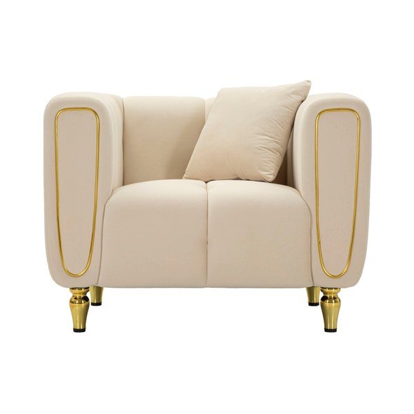 Krémové zamatové kreslo Alma – Mauro Ferretti-image-2