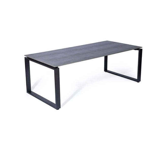 Záhradná jedálenská súprava pre 6 osôb s čiernou stoličkou Joanna a stolom Strong, 210 x 100 cm-image-4