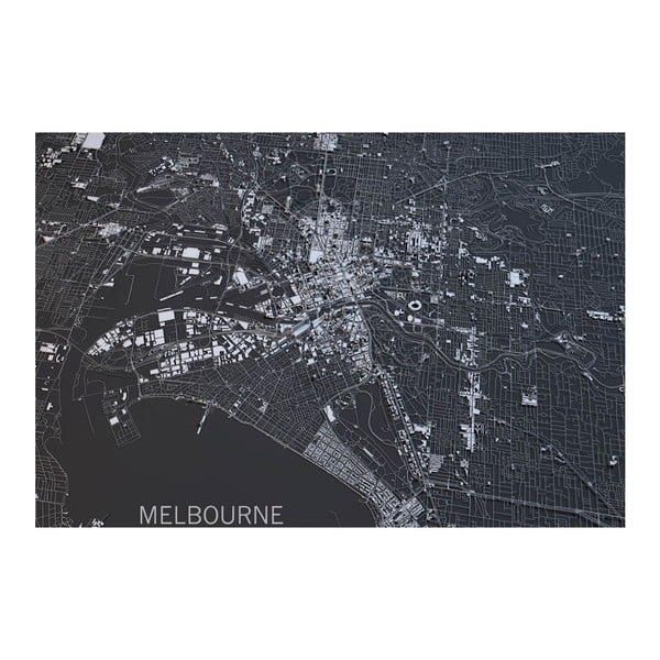 Obraz Homemania Maps Melbourne, 70 × 100 cm