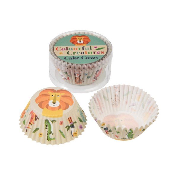 Sada 100 papierových pečúcich formičiek na Cupcake Rex London Colorful Creatures