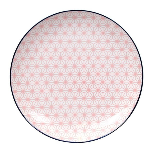 Ružový porcelánový tanier Tokyo Design Studio Star, ⌀ 25,7 cm