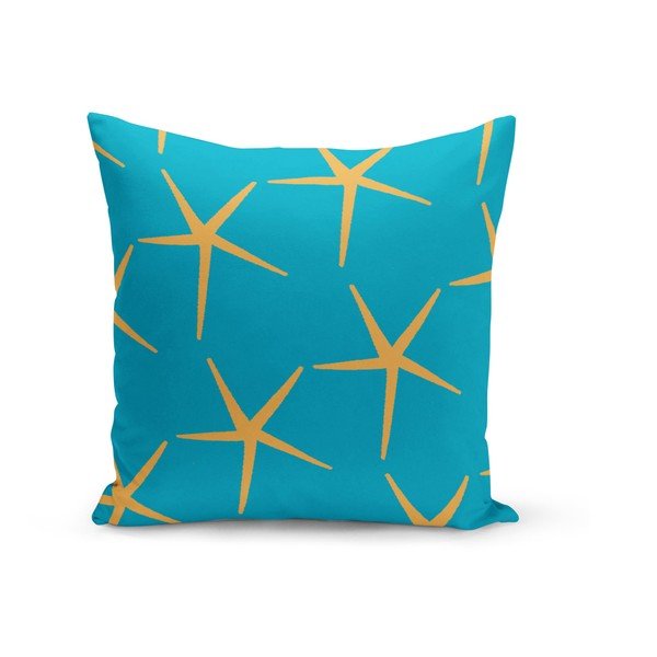 Modrý dekoratívny vankúš Kate Louise Starfish, 43 x 43 cm