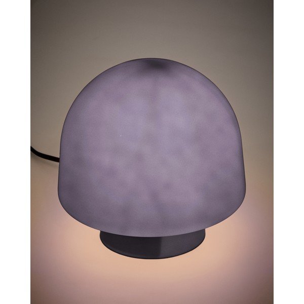 Tmavomodrá stolová lampa so skleneným tienidlom (výška 20 cm) Reig – Kave Home-image-1