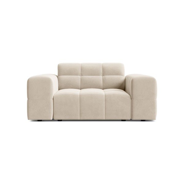 Krémovobiele zamatové kreslo Chicago – Cosmopolitan Design