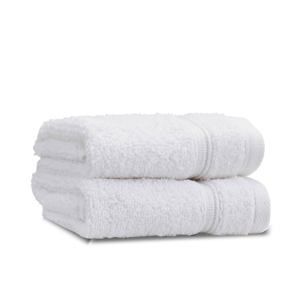 Biele froté bavlnené uteráky v súprave 2 ks 30x30 cm Zero Twist – Catherine Lansfield