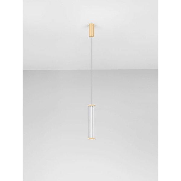 Kovové LED závesné svietidlo so stmievačom v matne zlatej farbe s tienidlom z akrylového skla ø 6 cm Pheme – Nova Luce-image-4