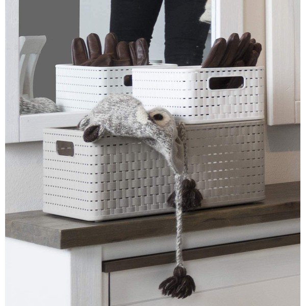 Béžový úložný košík z recyklovaného plastu Country - Rotho-image-3