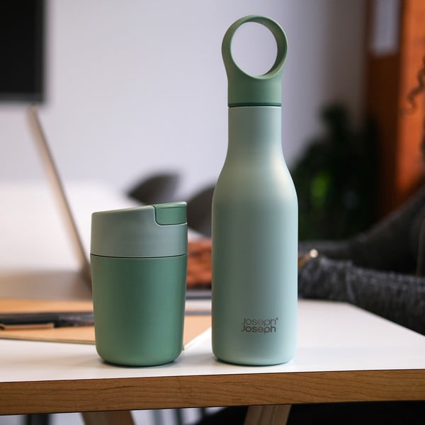 Cestovná antikoro fľaša v mentolovej farbe 500 ml Loop – Joseph Joseph-image-3