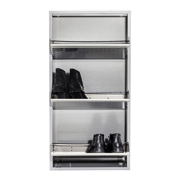 Kovová skrinka na topánky v striebornej farbe Kare Design Caruso-image-3