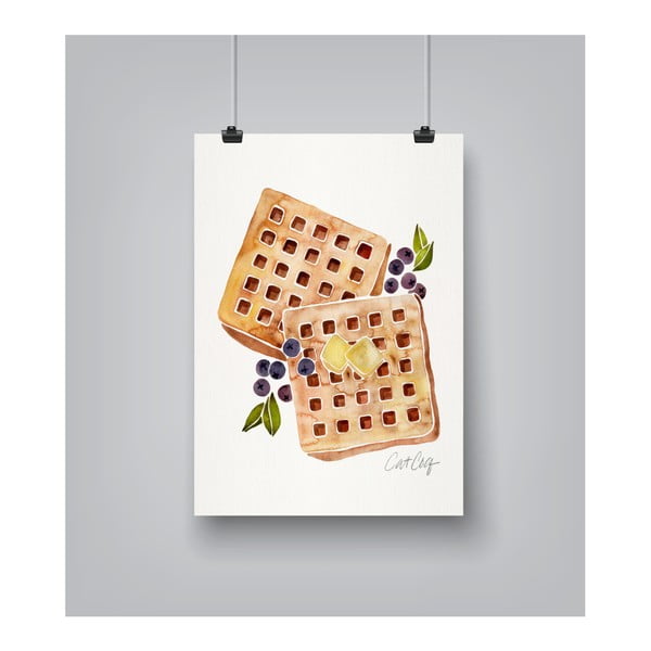 Plagát Americanflat Blueberry Breakfast Waffles, 30 x 42 cm