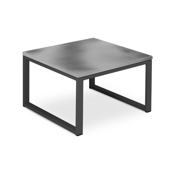 Sivý exteriérový stôl v betónovom dekore a v čiernom ráme Calme Jardin Nicea, dĺžka 60 cm-image-2