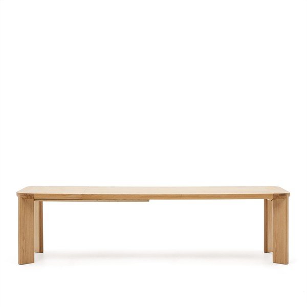 Rozkladací jedálenský stôl s prídavnou doskou s doskou v dubovom dekore 100x240 cm Jondal – Kave Home-image-2