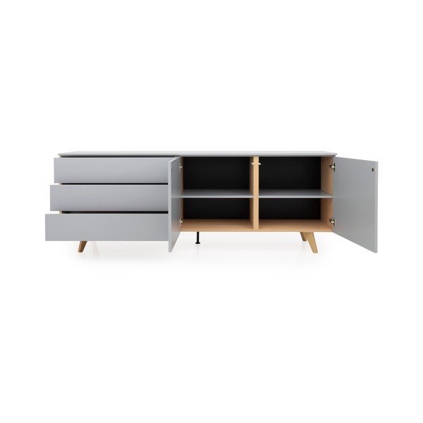 Sivá komoda Tenzo Plain, šírka 210 cm-image-4