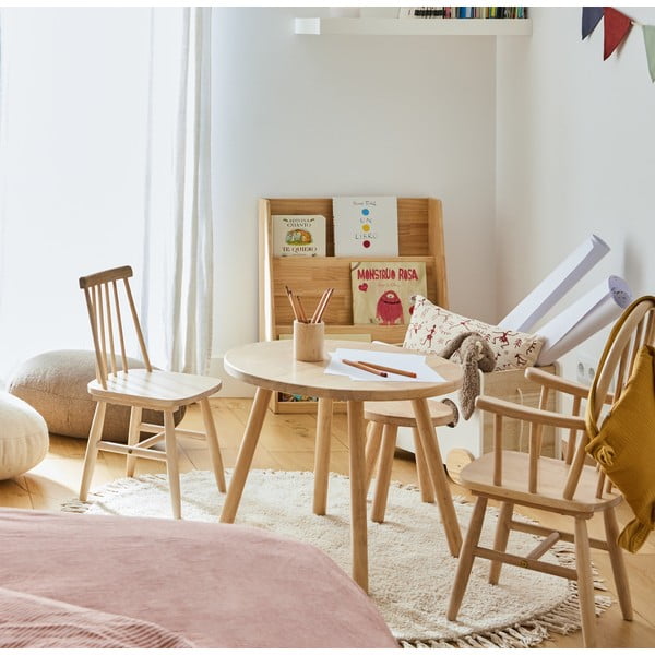 Detský stôl z kaučukového dreva Kave Home Dilcia, ø 55 cm-image-1