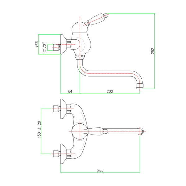 Nástenná umývadlová batéria v striebornej farbe (1 výstup) Kirké White – Sapho-image-1