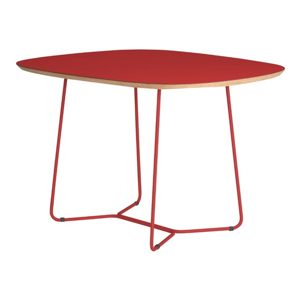Červený stôl s kovovými nohami IKER Maple