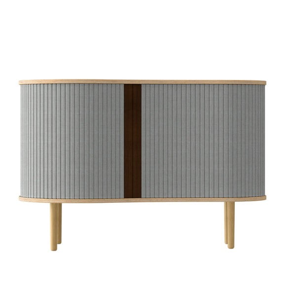 Nízka komoda v dekore duba v sivo-prírodnej farbe s posuvnými dverami 100x67 cm Audacious – UMAGE-image-3