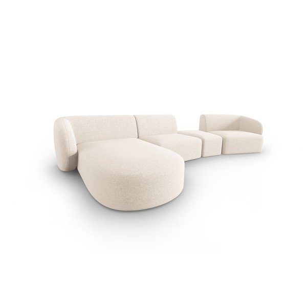 Béžová ženilková rohová pohovka (ľavý roh/s leňoškou) Paolo – Milo Casa-image-2