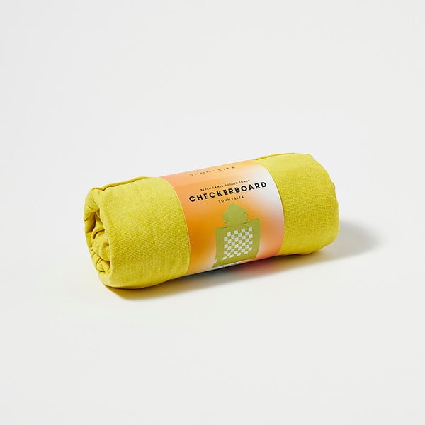 Žltá detská plážová osuška s kapucňou Sunnylife Checkerboard, 3-6 rokov-image-2