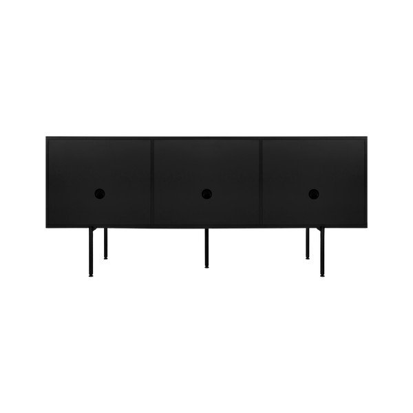 Čierny TV stolík 180x79x50 cm Bau – noo.ma-image-4